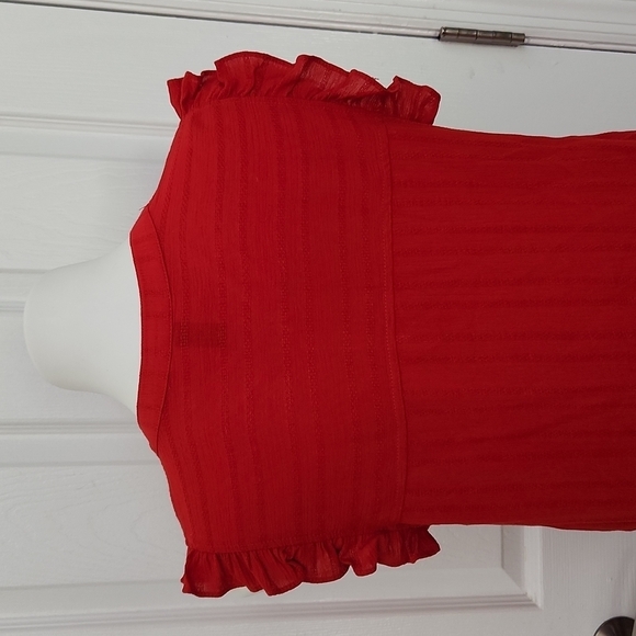 Universal Thread Red Ruffled Shirt - Picture 9 of 12